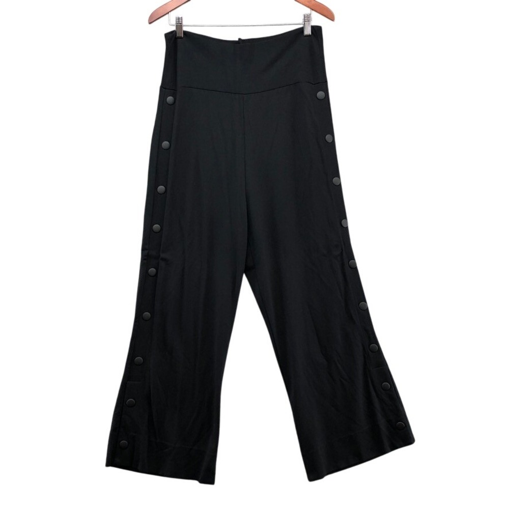 Cabi Snap Button Trousers Womens XL Retro Black High Rise Wide Leg 5867